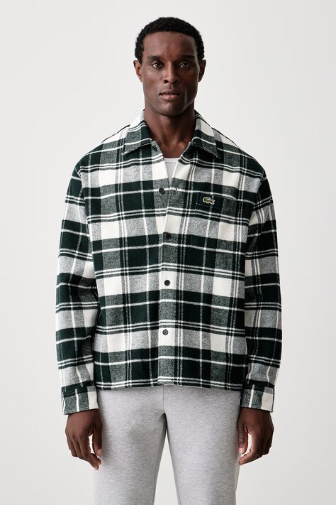 Lacoste Koszula męska bawełniana zielona w kratkę CH8799