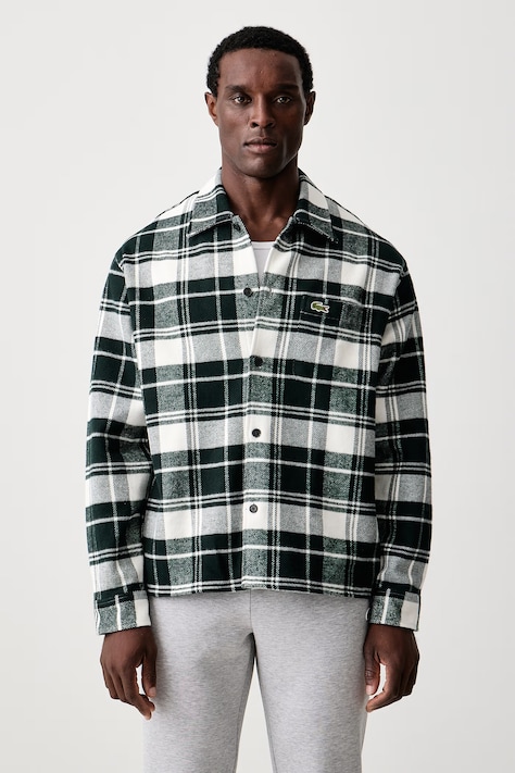Lacoste Koszula męska bawełniana zielona w kratkę CH8799