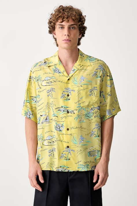 Wacko Maria Shirt yellow 25SS-WMS-HI02