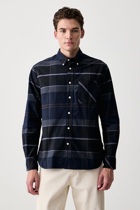 Barbour Koszula męska bawełniana granatowa w kratkę MSH5856
