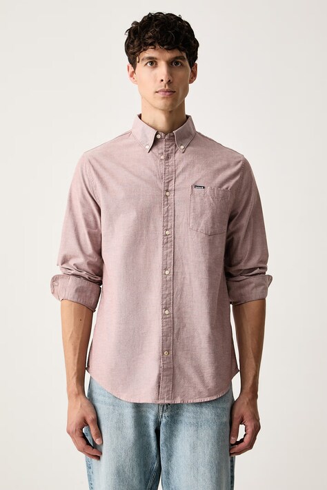 Barbour koszula męska bawełniana Marsden różowa MSH5527