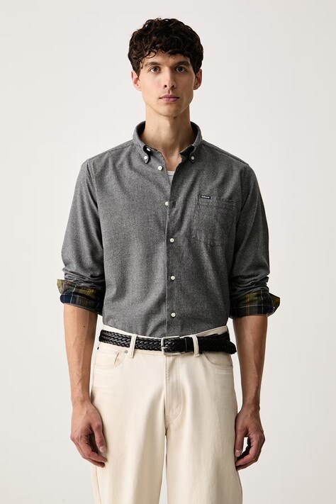 Barbour koszula męska bawełniana Turner szara w pepitkę MSH5367