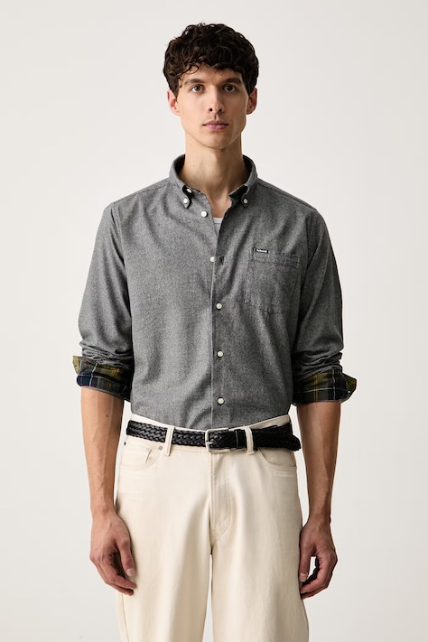 Barbour koszula męska bawełniana Turner szara w pepitkę MSH5367