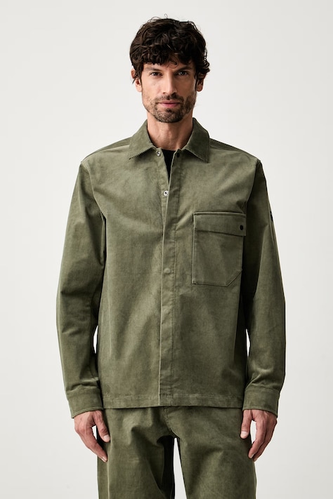 Salewa camicia da uomo in cotone con elastan FANES CORD verde liscia 00.0000029348