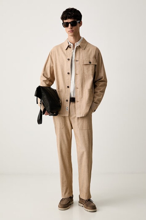 Scotch & Soda сорочка чоловіча лляна — AW26-KDMZLF, білий — фото 2