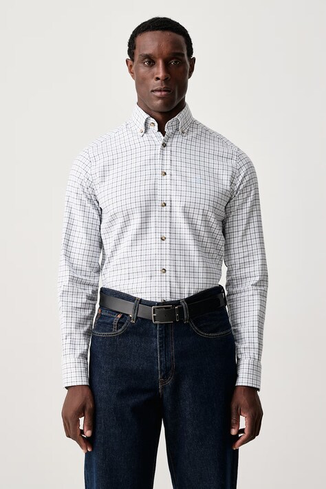Hackett London Koszula męska bawełniana niebieska HM3010854