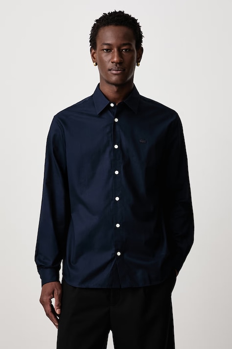Lacoste Cămașă oxford din bumbac bleumarin simplă CH8729