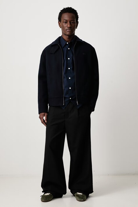 Lacoste Πουκάμισο oxford βαμβακερό σκούρο μπλε απλό CH8729