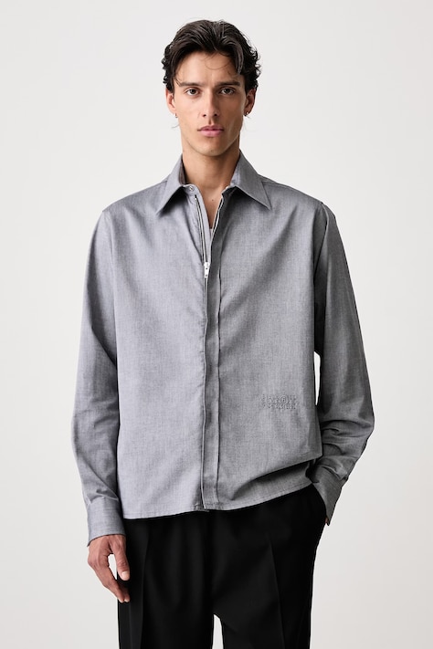 MM6 Maison Margiela Koszula bawełniana męska szara gładka SH0DT0049-M36015