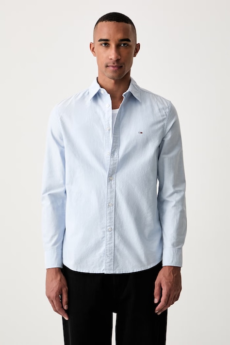 Tommy Jeans oxford košulja za muškarce od pamuka plava bez uzorka DM0DM23513
