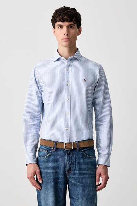 Polo Ralph Lauren Koszula męska bawełniana niebieska w paski 710P00525