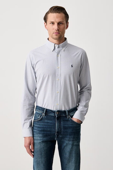 Polo Ralph Lauren Koszula męska z bawełną niebieska 710B30251