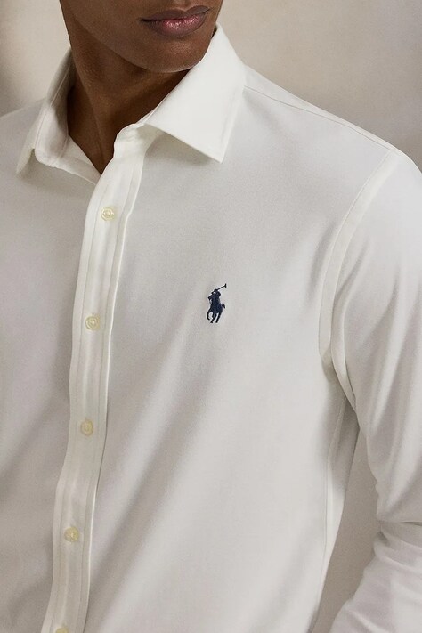 Polo Ralph Lauren сорочка чоловіча з бавовною — AW26-KDMZMI, білий — фото 4