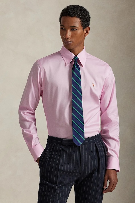 Polo Ralph Lauren koszula męska bawełniana różowa gładka 712968980