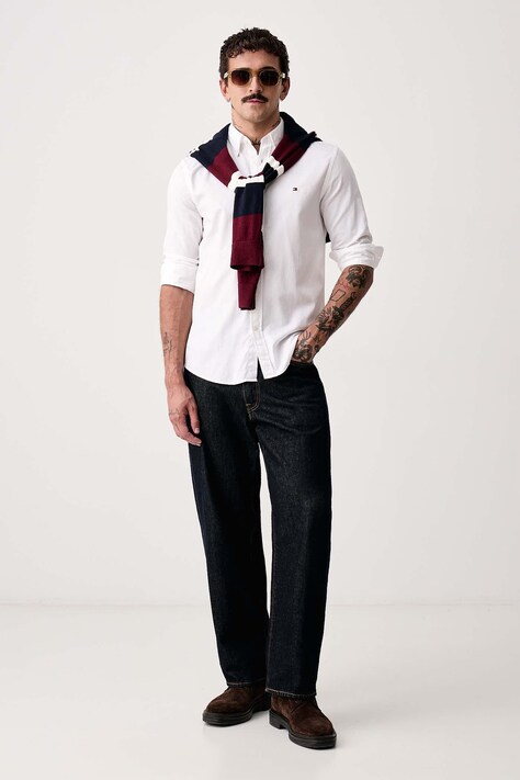 Tommy Hilfiger Koszula męska bawełniana biała gładka MW0MW44570