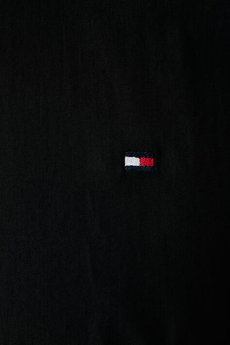 Tommy Hilfiger Koszula męska z bawełną czarna gładka MW0MW45307