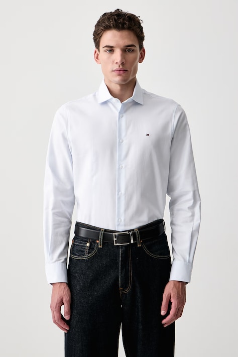 Tommy Hilfiger Koszula męska bawełniana niebieska gładka MW0MW44738