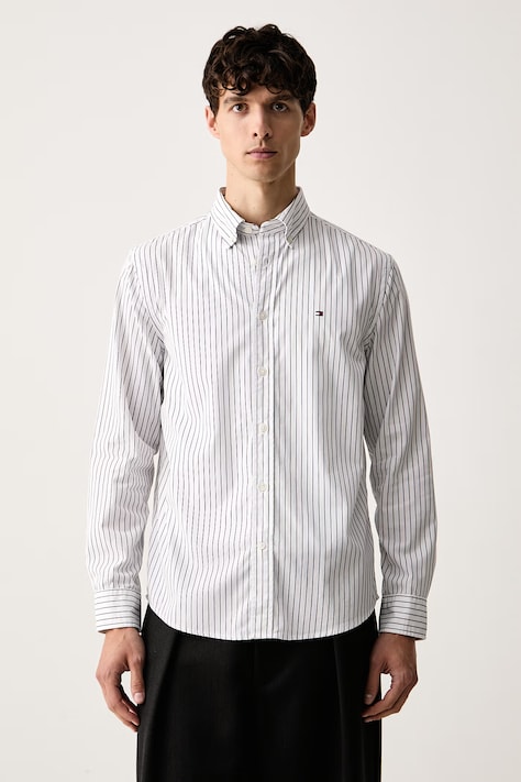 Tommy Hilfiger camicia da donna in cotone bianca a righe MW0MW44571