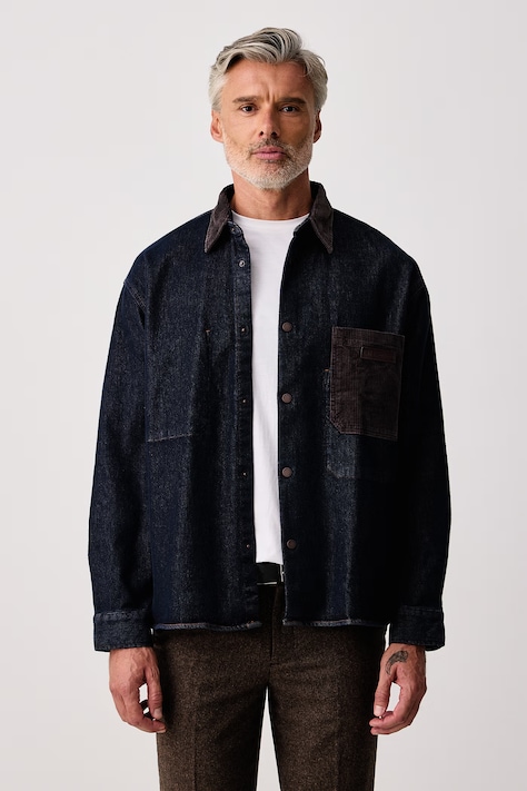 Armani Exchange Koszula męska jeansowa niebieska gładka XM003402 AF27235