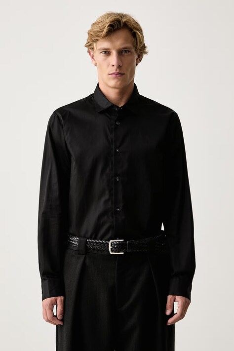 Armani Exchange Риза мъжка от памук черна XM003251 AF27110