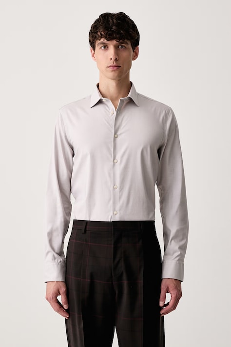 Calvin Klein Koszula męska bawełniana z elastanem szara gładka LV019EU164