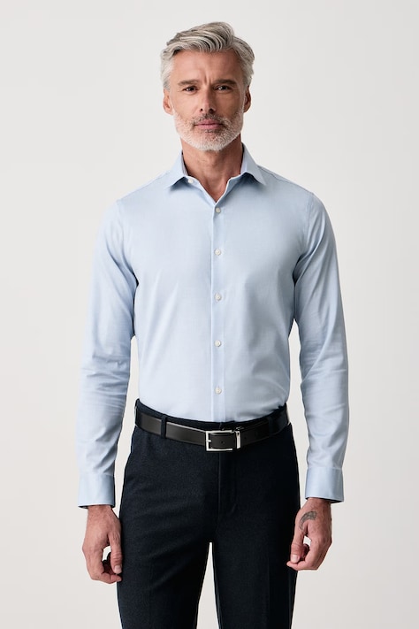 Calvin Klein Πουκάμισο non-iron ανδρικό με βαμβάκι μπλε LV019EU157