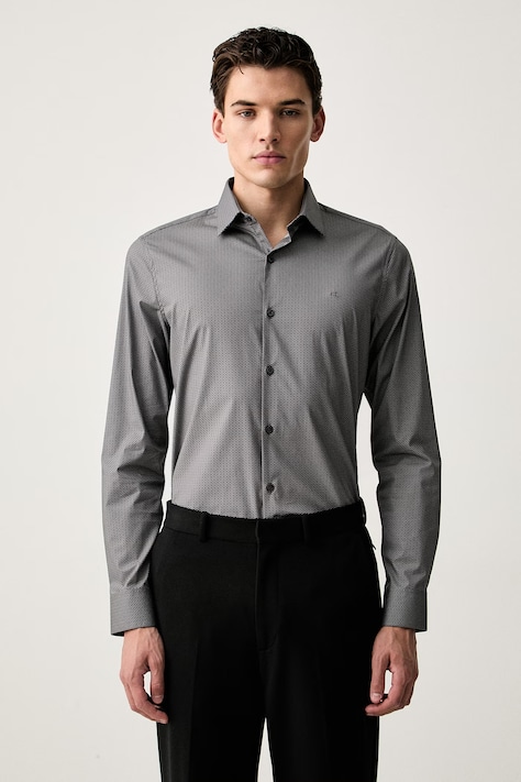 Calvin Klein koszula męska bawełniana z elastanem szara LV019EU153