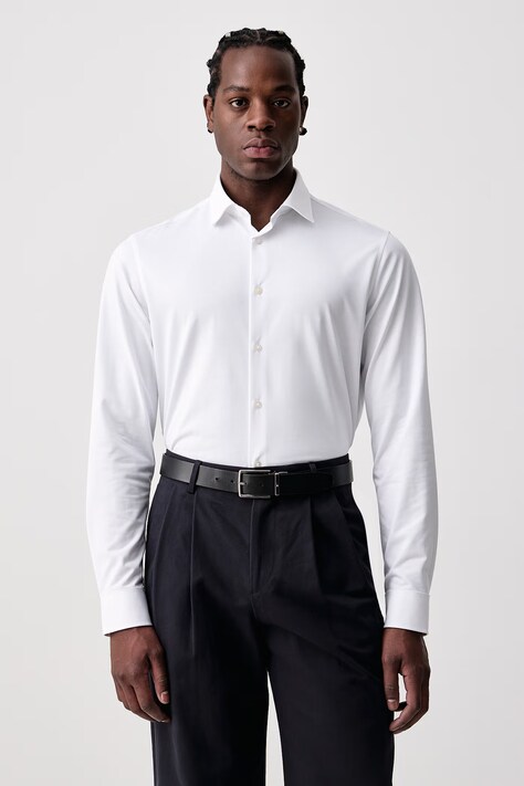 Calvin Klein Koszula męska z bawełną biała gładka LV019EU146