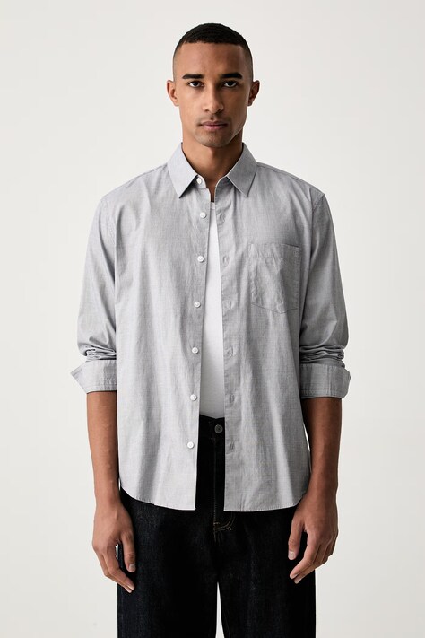 Calvin Klein koszula męska bawełniana granatowa melanżowa LV04LH111G