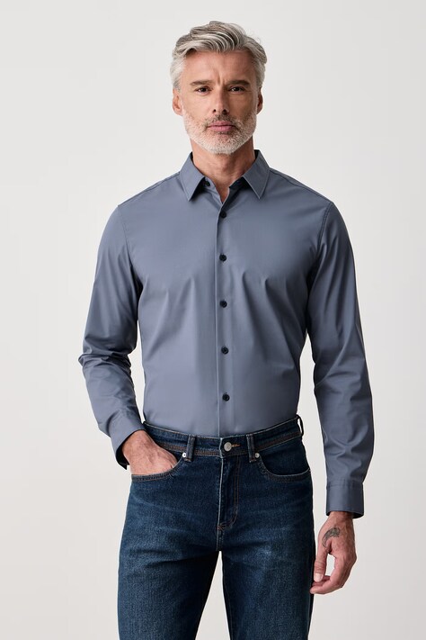 Calvin Klein Koszula męska z bawełną szara gładka LV04LH105G