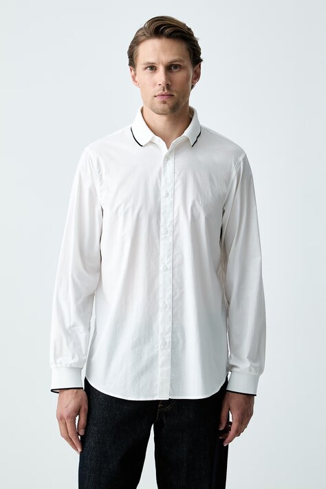 Armani Exchange koszula męska bawełniana biała gładka XM003519 AF24533