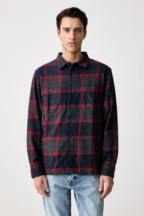 Vans Ανδρικά βαμβακερά Larkspur Plaid Flanel σκούρα μπλε καρό VN000TABHBR1