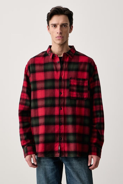 Vans Πουκάμισο ανδρικό βαμβακερό Lawson Mixed Plaid κόκκινο καρό VN000U54IZQ1