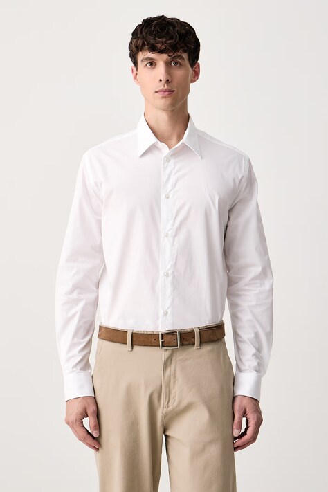Trussardi Koszula męska bawełniana biała gładka 5050N000092N