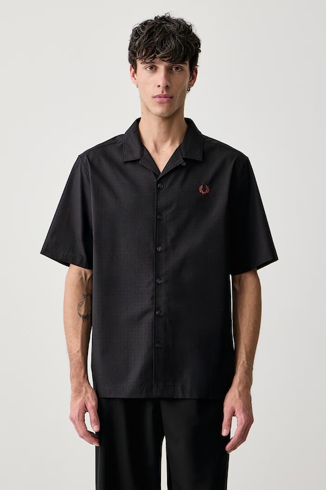 Fred Perry Koszula męska bawełniana granatowa w kwiaty M3460