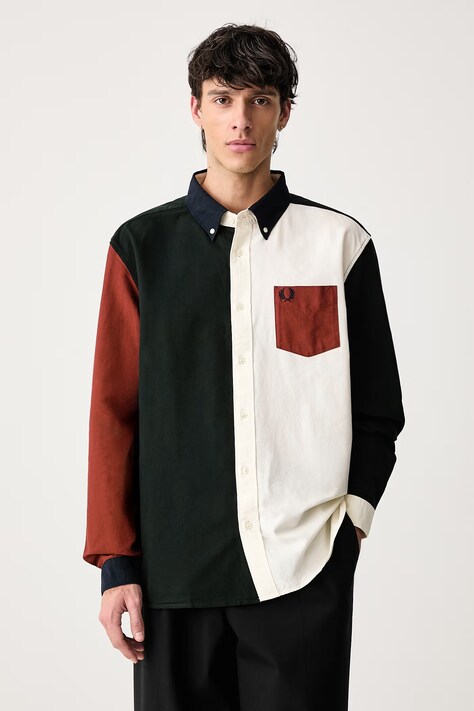 Fred Perry Koszula męska bawełniana zielona M3453
