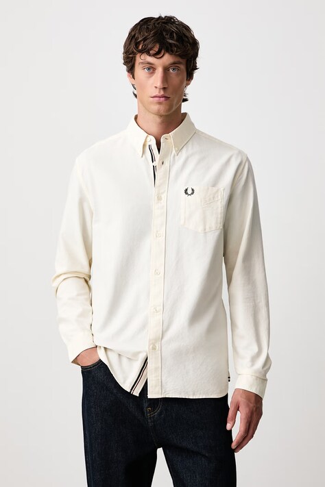 Fred Perry Koszula męska bawełniana beżowa gładka M3452
