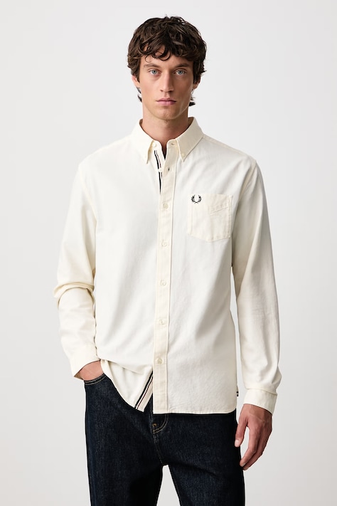 Fred Perry Koszula męska bawełniana beżowa gładka M3452