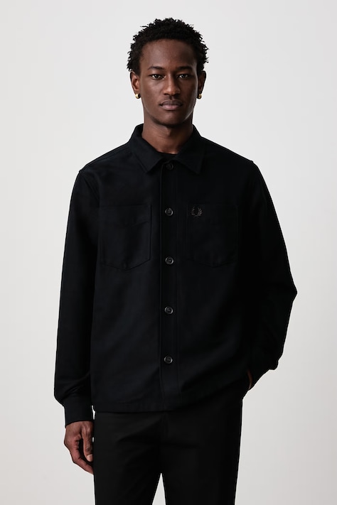 Fred Perry Koszula męska bawełniana czarna gładka M1723