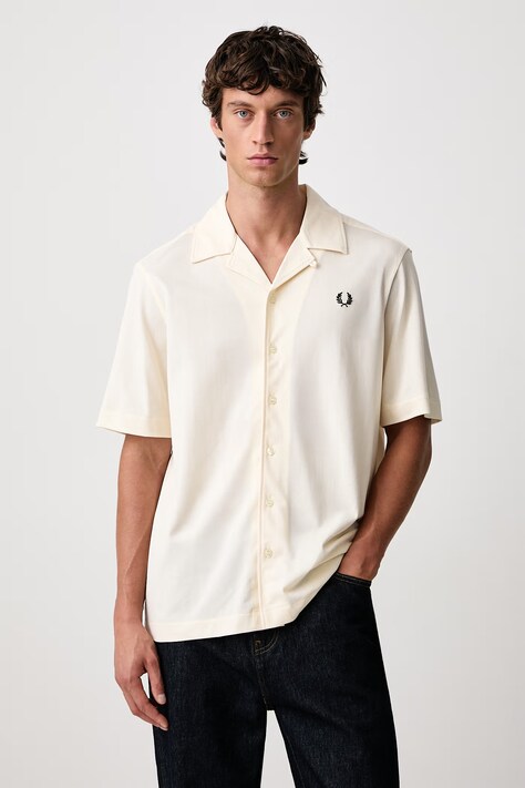 Fred Perry Koszula męska bawełniana beżowa gładka M1745