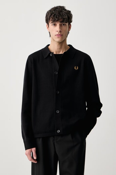 Fred Perry Kardigan męski bawełniany czarny K3311