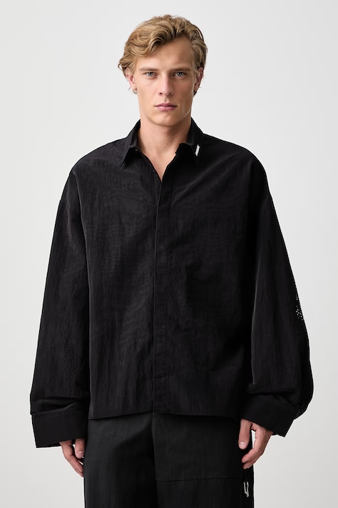 HELIOT EMIL Риза мъжка черна с изчистена шарка AW26PRE_M_05_057