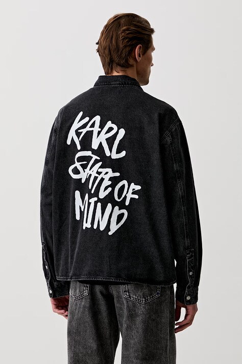 Karl Lagerfeld Jeans koszula męska jeansowa czarna B3M16005