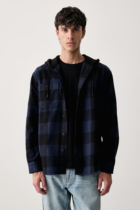 Levi's Koszula męska jeansowa CLASSIC HOODED WORKER niebieska gładka 0086Q