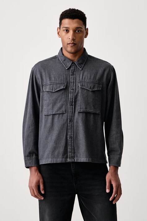 Levi's Košile pánská džínová WALLER RELAX šedá 0086H