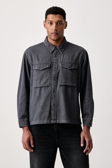 Levi's Koszula męska jeansowa WALLER RELAX szara z efektem sprania 0086H