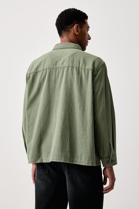Levi's Koszula męska jeansowa WALLER RELAX zielona z efektem sprania 0086H