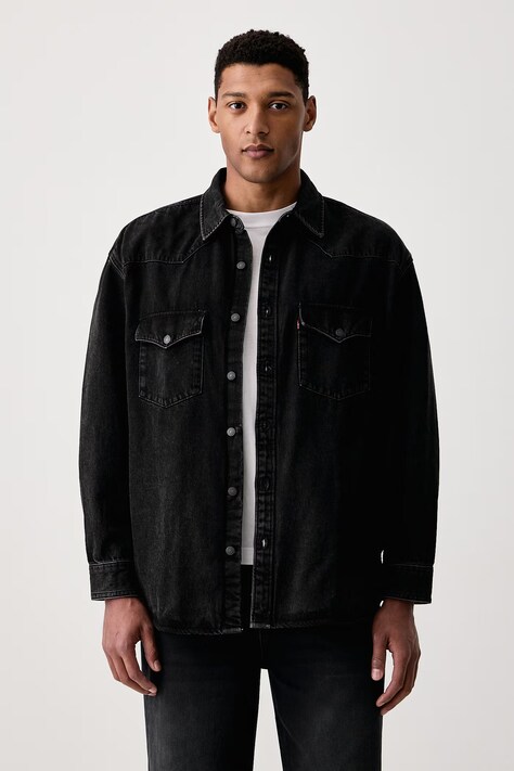 Levi's Πουκάμισο ανδρικό ντένιμ DENAMORE WESTERN μαύρο 0085T