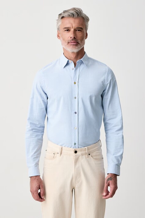 PS Paul Smith Koszula męska bawełniana niebieska gładka M2R-612P-W21846