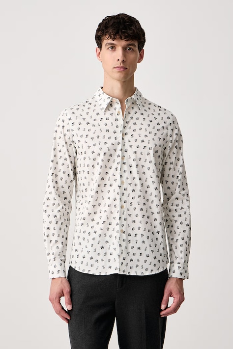 PS Paul Smith Koszula męska bawełniana beżowa M2R-149T-W22793
